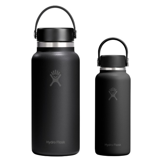 Hőszigetelő palack, rozsdamentes acél, 400ml, "Micro Hydro", Tonal Black - Hydro Flask