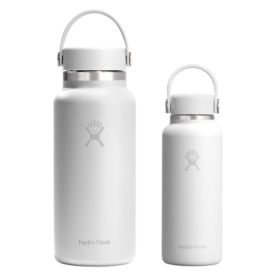 Hőszigetelő palack, rozsdamentes acél, 400ml, "Micro Hydro", Tonal White - Hydro Flask