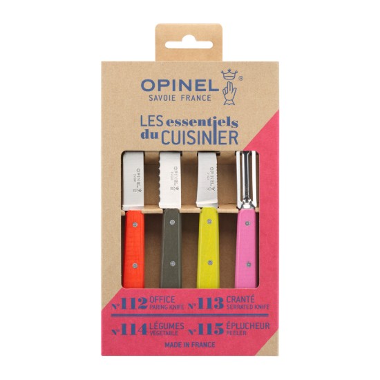 4 részes késkészlet, rozsdamentes acél, "Les Essentiels" - Opinel