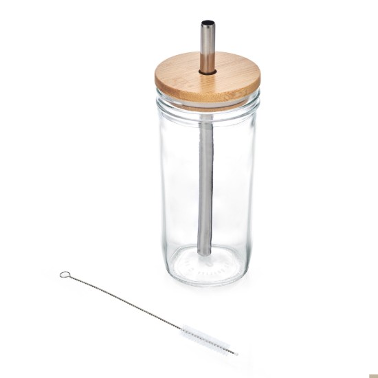 Pohár buborékteához, fedővel és szívószálkal, üvegből, 650 ml – La Cafetière