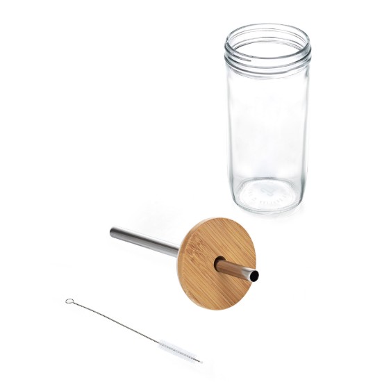 Pohár buborékteához, fedővel és szívószálkal, üvegből, 650 ml – La Cafetière