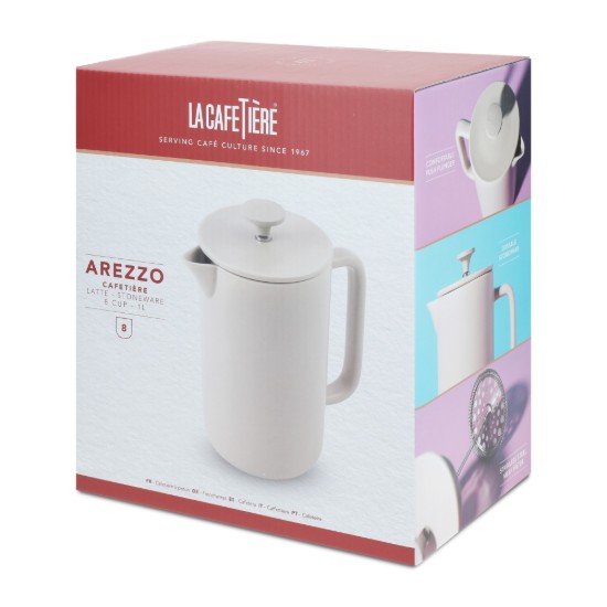 French Press cafetière, kerámia, 1 L, "Arezzo", Latte – La Cafetière