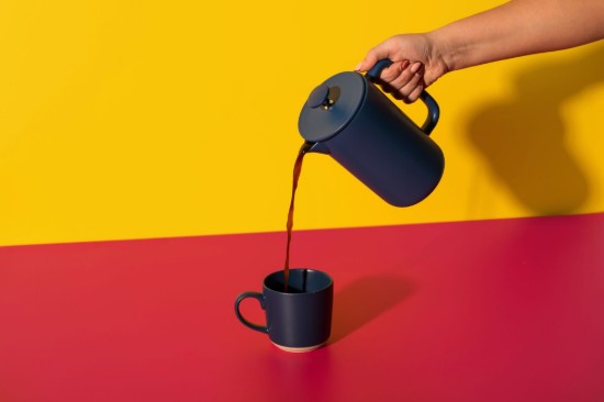 French Press cafetière, kerámia, 1 L, "Arezzo", Navy – La Cafetière