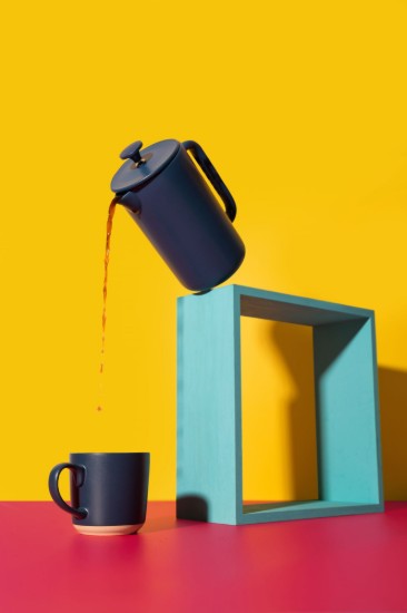 French Press cafetière, kerámia, 1 L, "Arezzo", Navy – La Cafetière