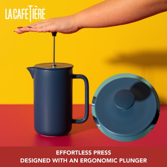 French Press cafetière, kerámia, 1 L, "Arezzo", Navy – La Cafetière