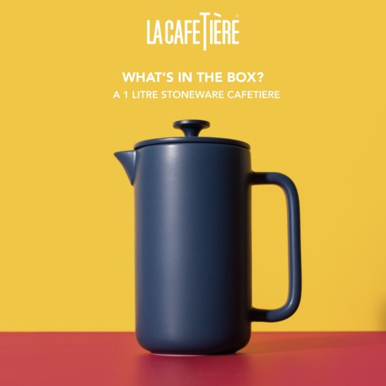 French Press cafetière, kerámia, 1 L, "Arezzo", Navy – La Cafetière