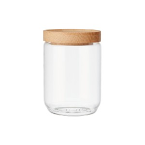 Tárolóedény, üvegből, 500 ml, bambusz tetővel, "Idilica" - Kitchen Craft