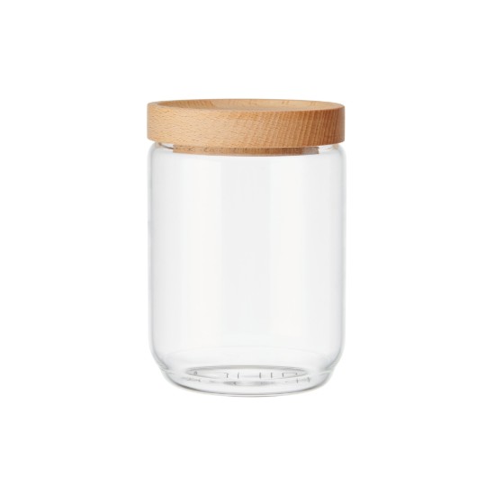 Tárolóedény, üvegből, 500 ml, bambusz tetővel, "Idilica" - Kitchen Craft