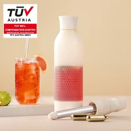 Twist'n Sparkle Virtuoso szénsavasvíz-készítő kezdőkészlet, 950 ml, Ivory - iSi