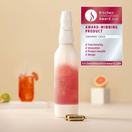 Twist'n Sparkle Virtuoso szénsavasvíz-készítő kezdőkészlet, 950 ml, Ivory - iSi