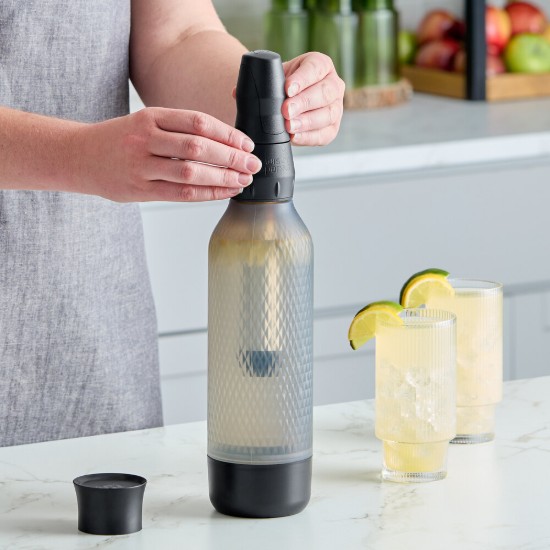 Twist'n Sparkle Virtuoso szénsavasvíz-készítő kezdőkészlet, 950 ml, Onyx - iSi