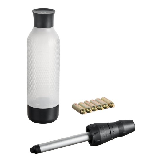 Twist'n Sparkle Virtuoso szénsavasvíz-készítő kezdőkészlet, 950 ml, Onyx - iSi