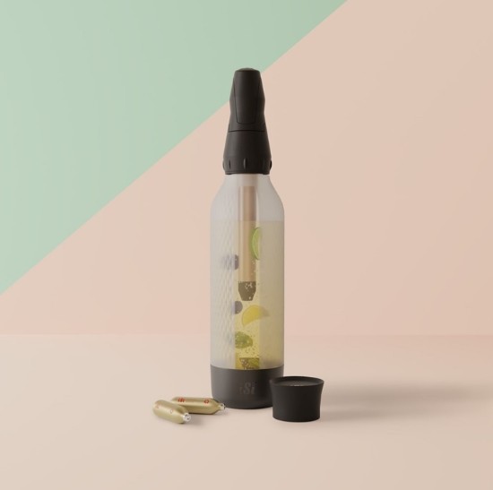 Twist'n Sparkle Virtuoso szénsavasvíz-készítő kezdőkészlet, 950 ml, Onyx - iSi