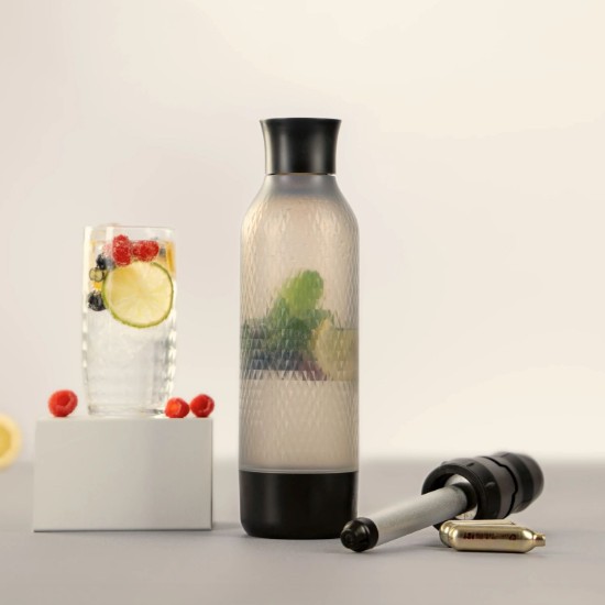 Twist'n Sparkle Virtuoso szénsavasvíz-készítő kezdőkészlet, 950 ml, Onyx - iSi
