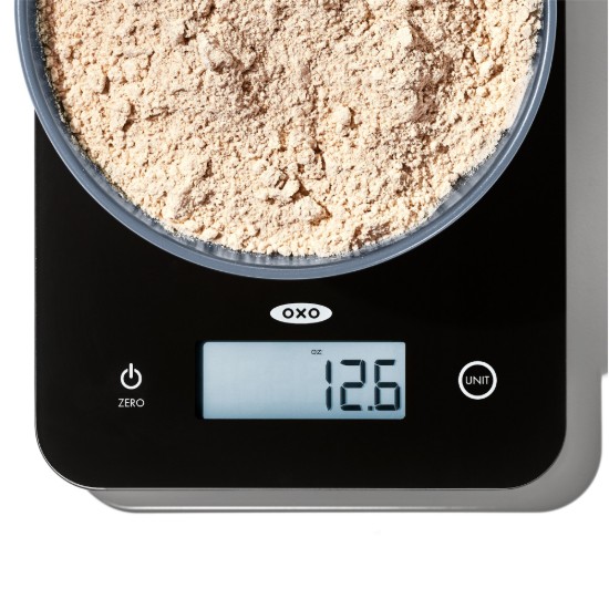 Elektronikus konyhai mérleg, üvegből, 5 kg - OXO