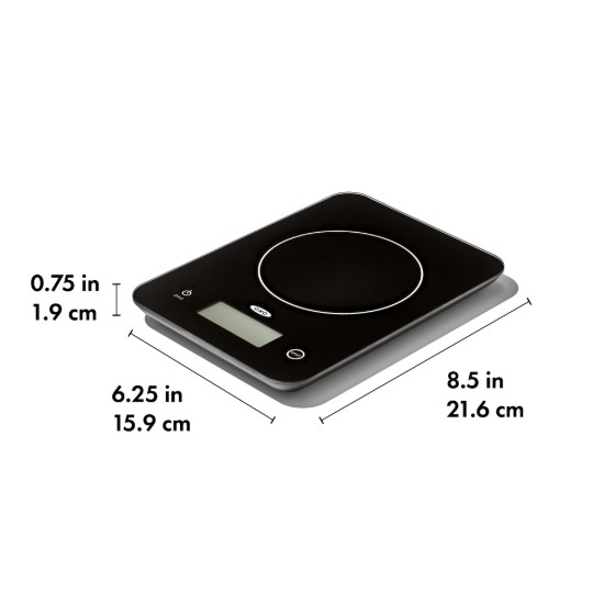 Elektronikus konyhai mérleg, üvegből, 5 kg - OXO