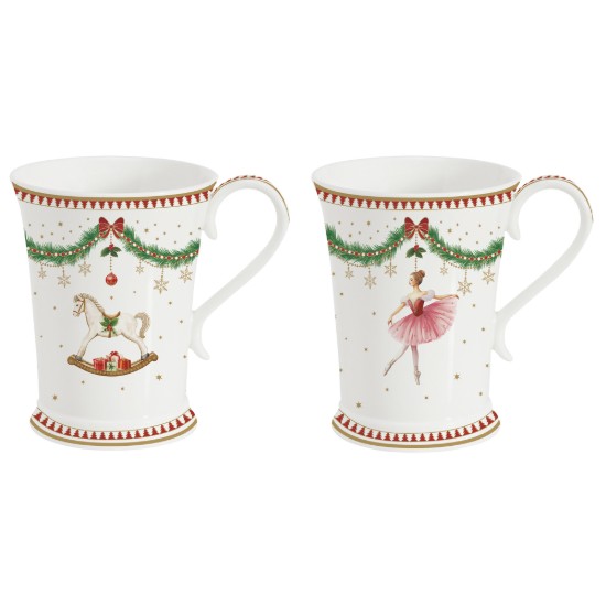 2 darabos porcelán bögrekészlet, 300ml, "Magie de Noel" - Easy Life