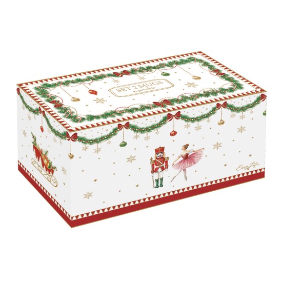 2 darabos porcelán bögrekészlet, 300ml, "Magie de Noel" - Easy Life