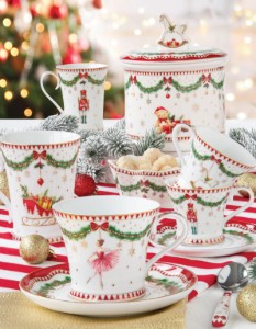 2 db-os kávéscsésze készlet csészealjakkal, porcelán, 80ml, "Magie de Noel" - Easy Life