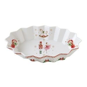 Ovális tálca, porcelán, 25x17cm, "Magie de Noel" - Easy Life