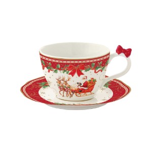 Csésze csészealjjal, porcelánnel, 240 ml, "Christmas Heritage" - Easy Life
