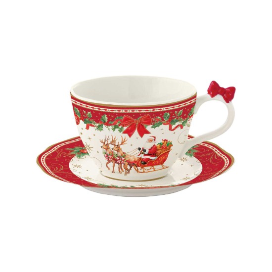 Csésze csészealjjal, porcelánnel, 240 ml, "Christmas Heritage" - Easy Life