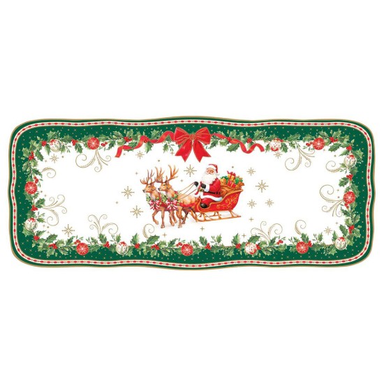 Tálalék, porcelán, 36 x 15 cm, "Christmas Heritage" - Easy Life