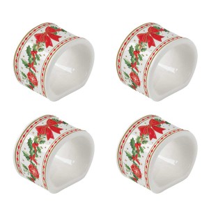 4 szalvétagyűrűs készlet, porcelán, 4,5 cm, "Christmas Heritage" - Easy Life
