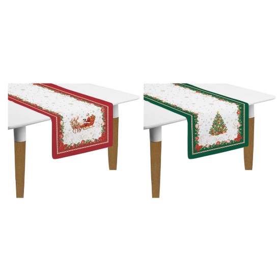 2 darabos asztali futó szett, pamut, 140 x 45 cm, "Christmas Heritage" - Easy Life
