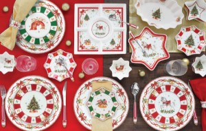 Tortatálaló tálaló spatulával, porcelán, 32cm, "Christmas Tale" - Easy Life