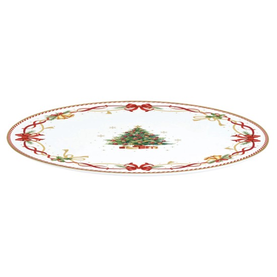 Tortatálaló tálaló spatulával, porcelán, 32cm, "Christmas Tale" - Easy Life
