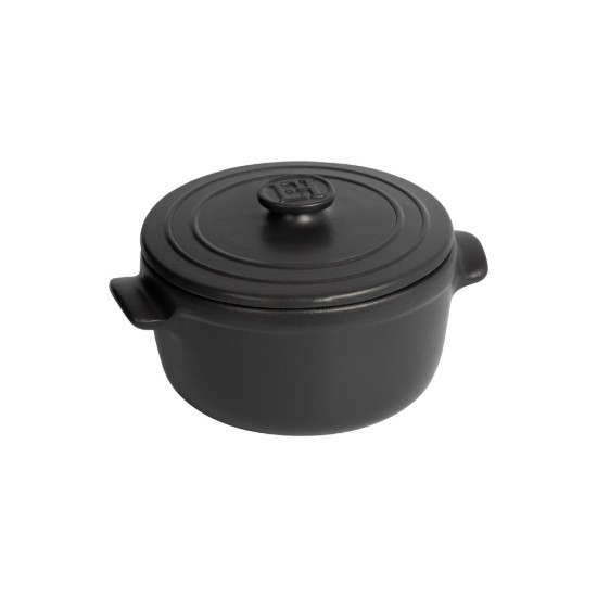 Mini-cocotte főzőedény, kerámia, 13,5 cm / 0,6 L, "Solo", Basalt - Emile Henry