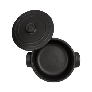 Mini-cocotte főzőedény, kerámia, 13,5 cm / 0,6 L, "Solo", Basalt - Emile Henry