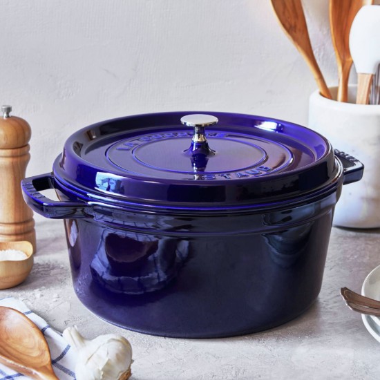 Cocotte főzőedény, öntöttvas, 26cm/5,2L, Dark Blue - Staub