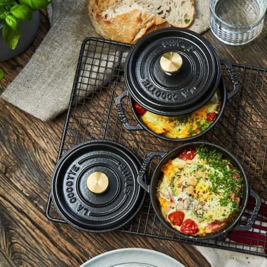 Mini Cocotte főzőedény, öntöttvas, 10cm/0.25L, Black - Staub