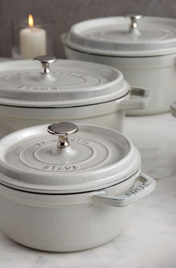 Cocotte főzőedény, öntöttvas, 20 cm/2,2 L, White Truffle - Staub