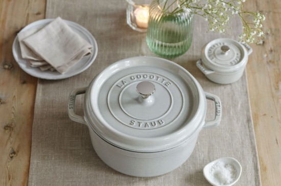 Cocotte főzőedény, öntöttvas, 20 cm/2,2 L, White Truffle - Staub
