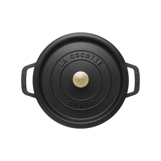 Cocotte főzőedény, öntöttvas, 22 cm/2.6L, Black - Staub