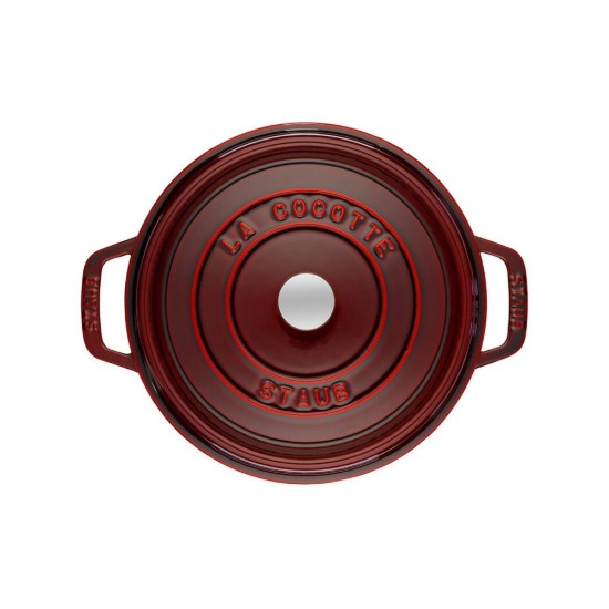 Cocotte főzőedény, öntöttvas, 22 cm/2.6L, Grenadine - Staub
