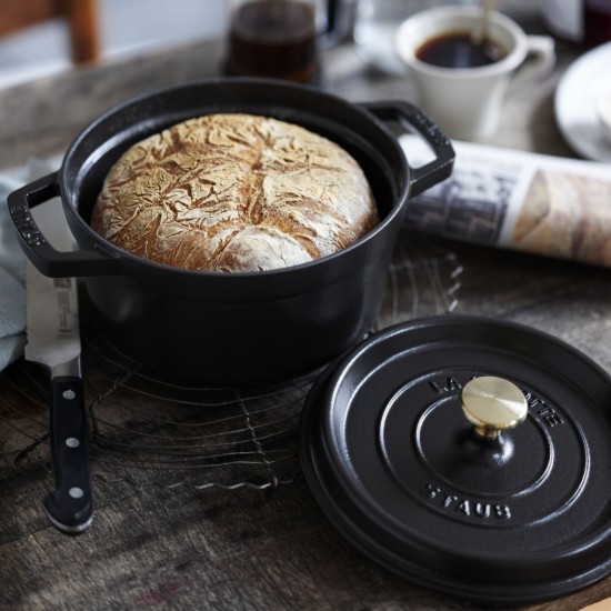 Öntöttvas Cocotte főzőedény, 24 cm/3,8L, Fekete - Staub 