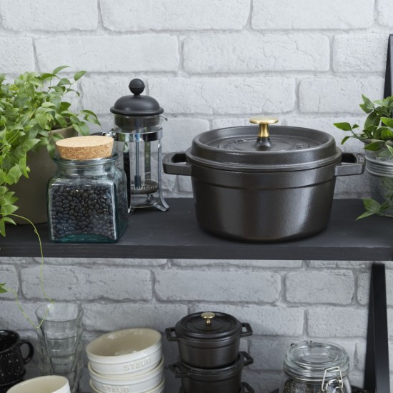 Öntöttvas Cocotte főzőedény, 24 cm/3,8L, Fekete - Staub 