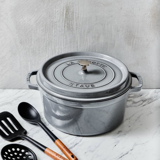 Öntöttvas Cocotte főzőedény, 24 cm/3,8 l, Graphite Grey - Staub