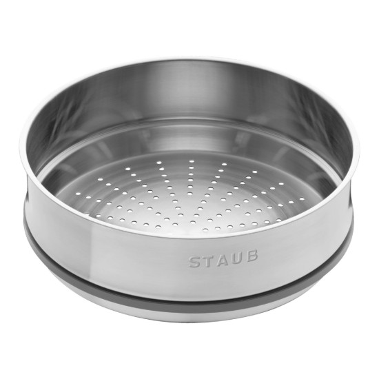 Öntöttvas Cocotte főzőedény, gőzfőző tartozékkal, 26 cm/5.2L, Cherry - Staub