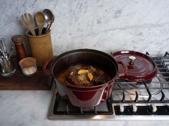 Cocotte főzőedény, öntöttvas, 26cm/5.2L, Grenadine - Staub