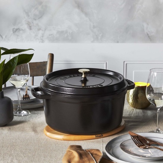 Cocotte főzőedény, öntöttvas, 26 cm/5,2L, Black - Staub
