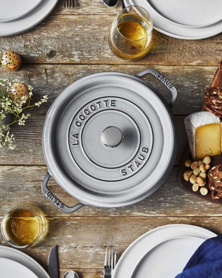 Cocotte főzőedény, öntöttvas, 26cm/5,2L, Graphite Grey - Staub