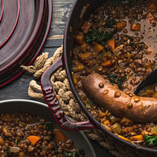 Cocotte főzőedény, öntöttvas, 28 cm/6.7L, Grenadine - Staub
