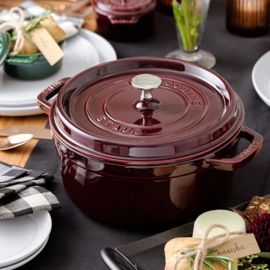 Cocotte főzőedény, öntöttvas, 28 cm/6.7L, Grenadine - Staub