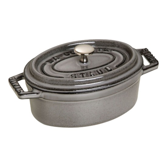 Mini-Cocotte ovális főzőedény öntöttvasból 11 cm/0,25 l, <<Grafitszürke>> - Staub