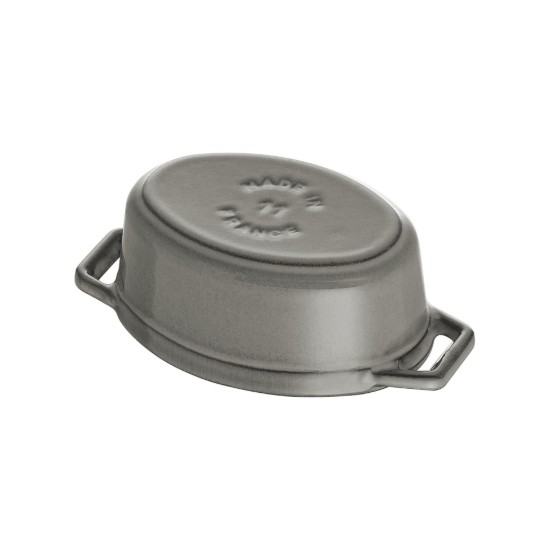 Mini-Cocotte ovális főzőedény öntöttvasból 11 cm/0,25 l, <<Grafitszürke>> - Staub
